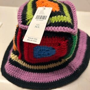 Anthropologie Multicolor Crochet Hat